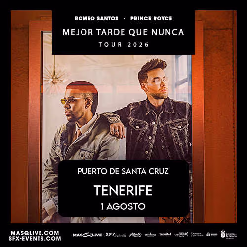 Entradas Romeo Santos y Prince Royce en Tenerife 2026 en Santa Cruz de Tenerife
